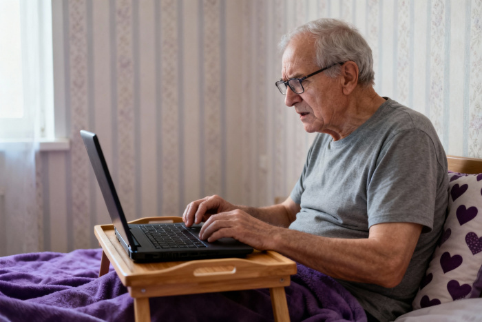 old person searching online